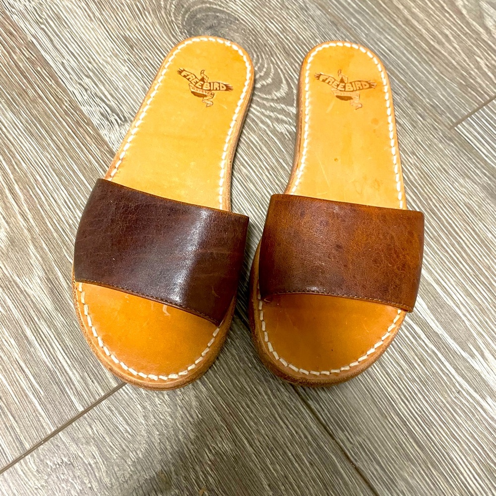 Freebird by Steven Golden sandals, never worn.